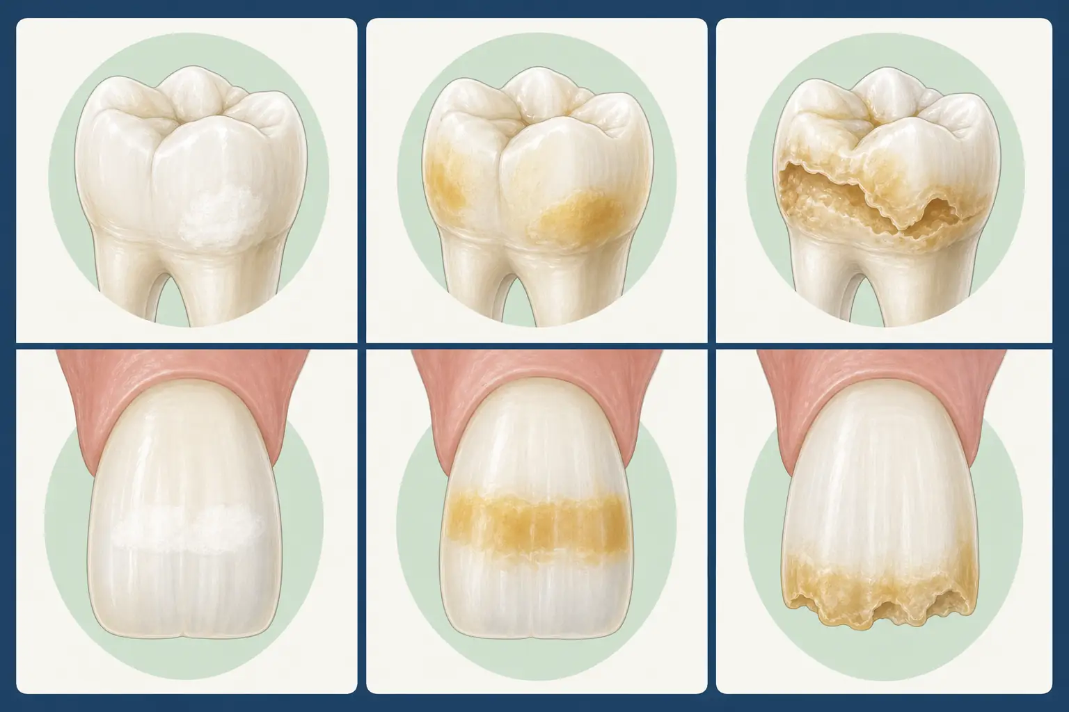 Molar-Incisor Hypomineralisation (MIH) dental educational illustration