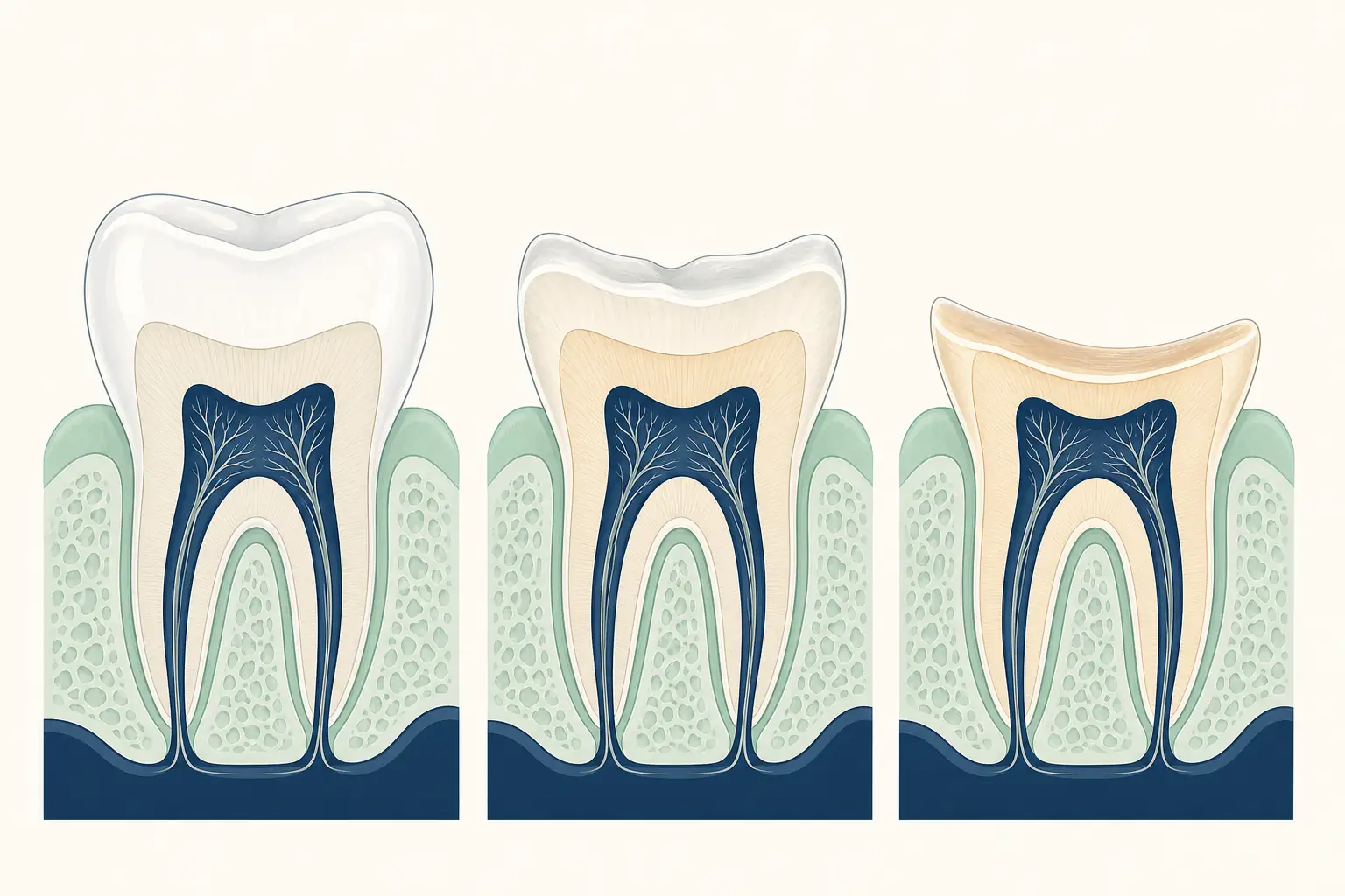 Enamel Erosion dental educational illustration