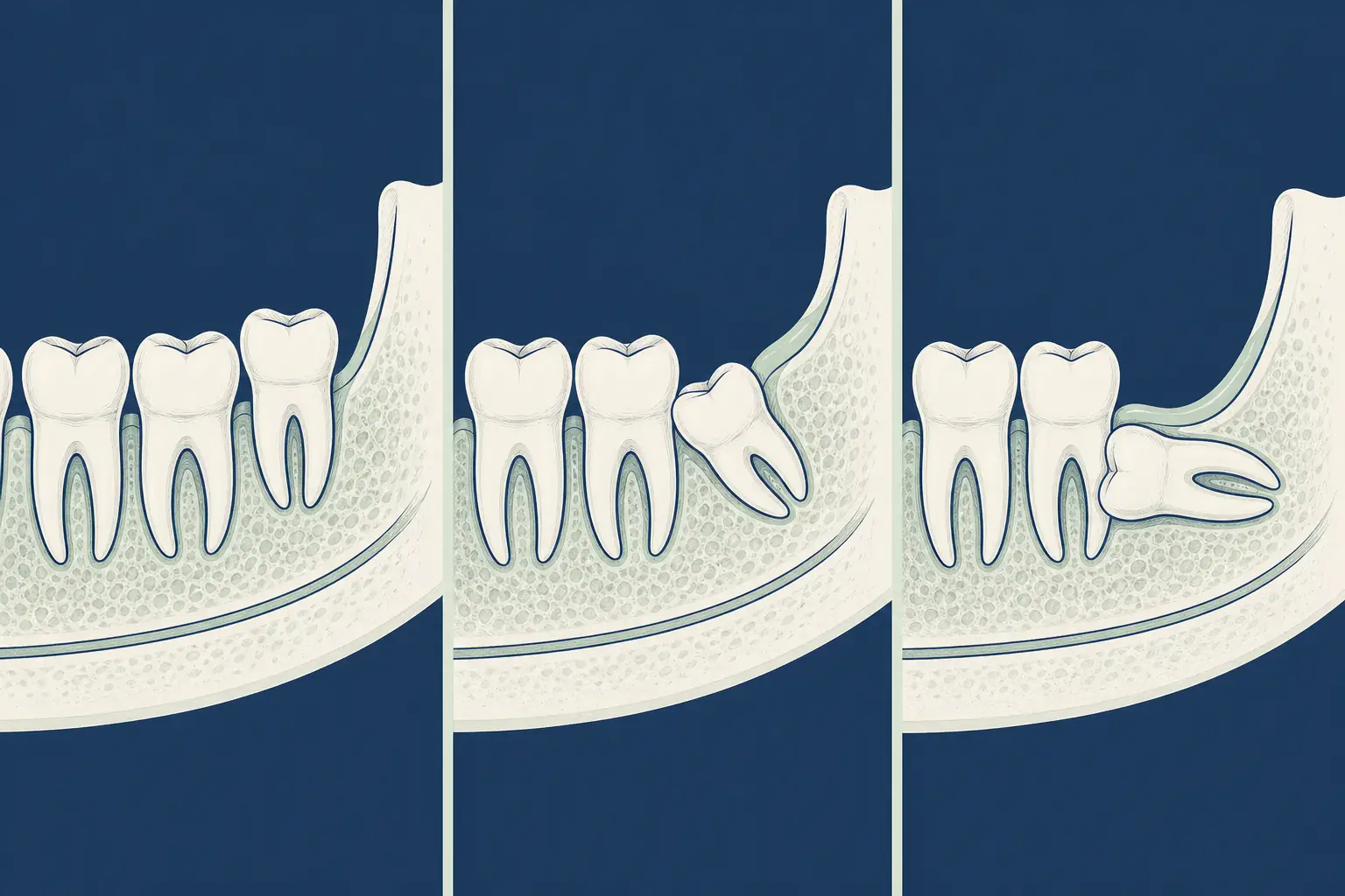 Impacted Wisdom Tooth dental educational illustration