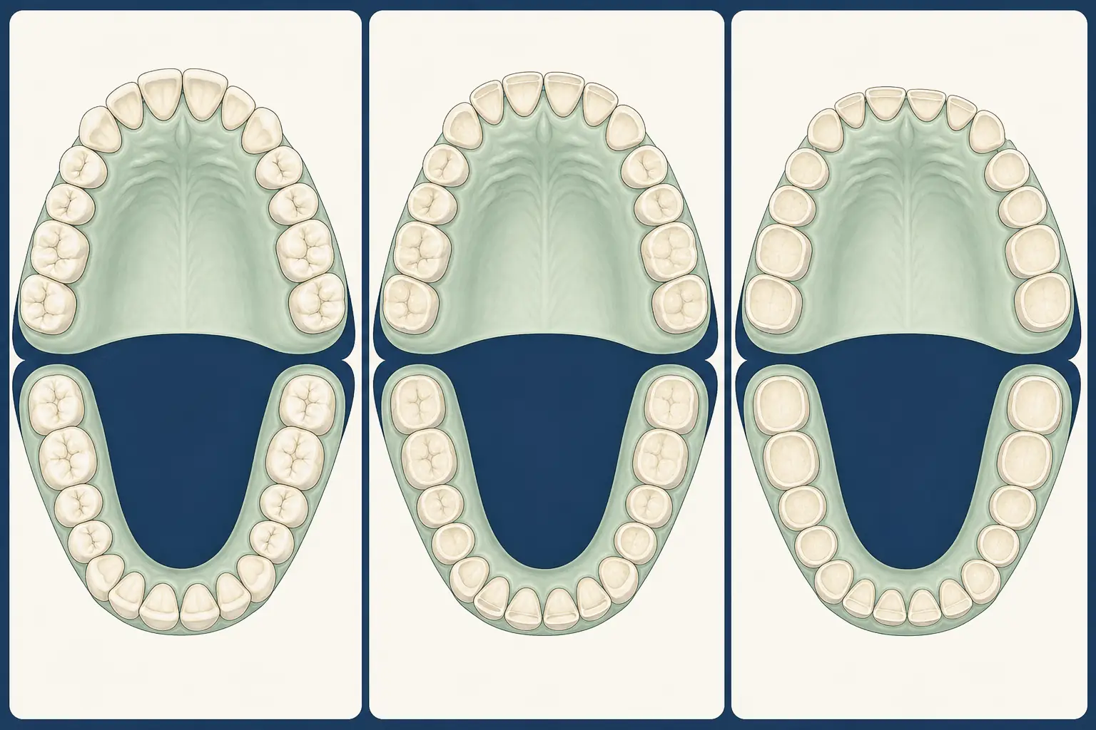 Worn-Down Teeth (Attrition) dental educational illustration