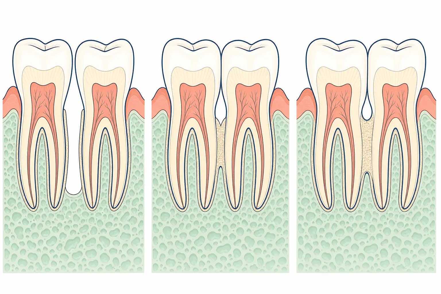 Concrescence of Teeth dental educational illustration