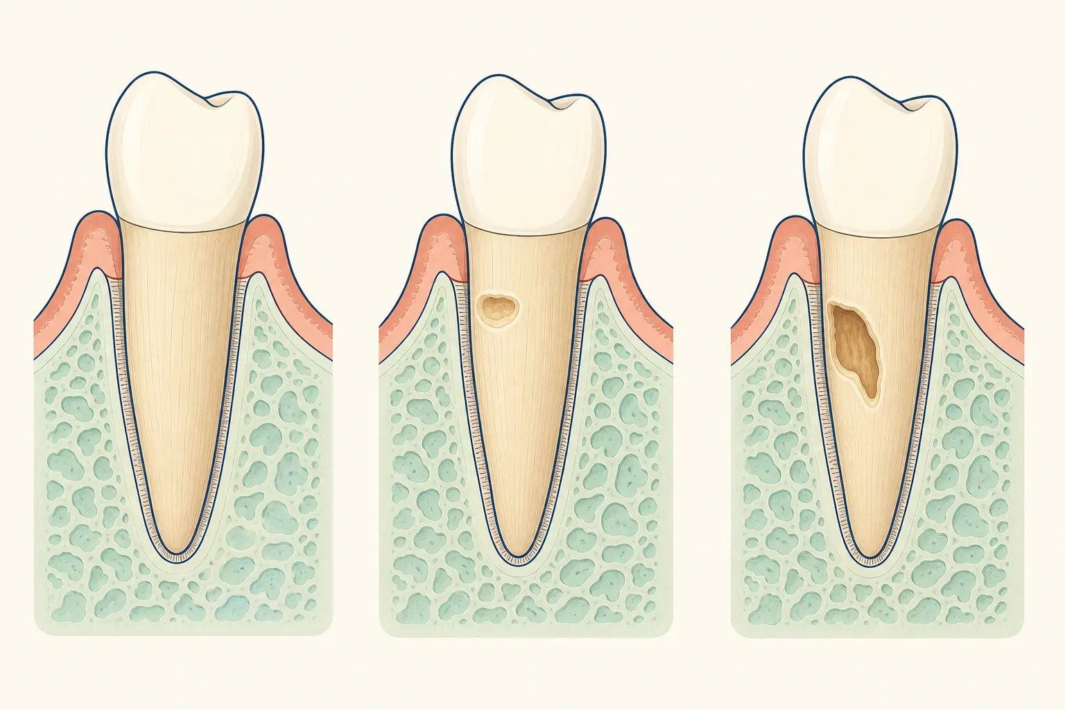Root Caries dental educational illustration