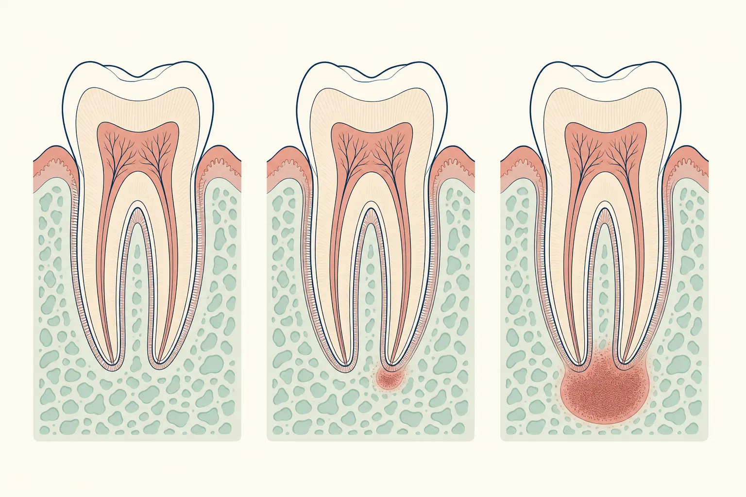 Root Infection (Apical Periodontitis) dental educational illustration