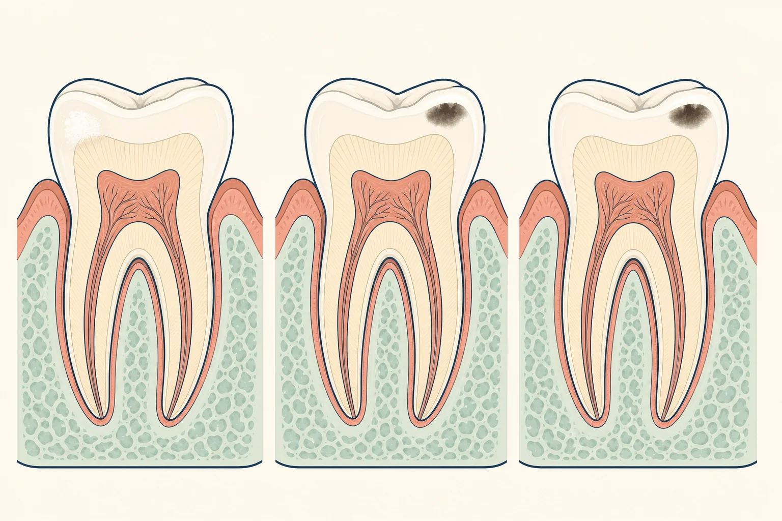 Arrested Dental Caries dental educational illustration
