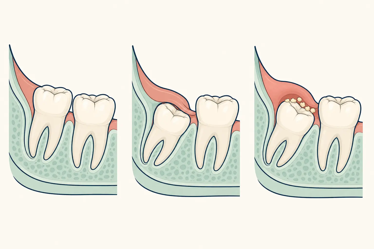 Pericoronitis dental educational illustration