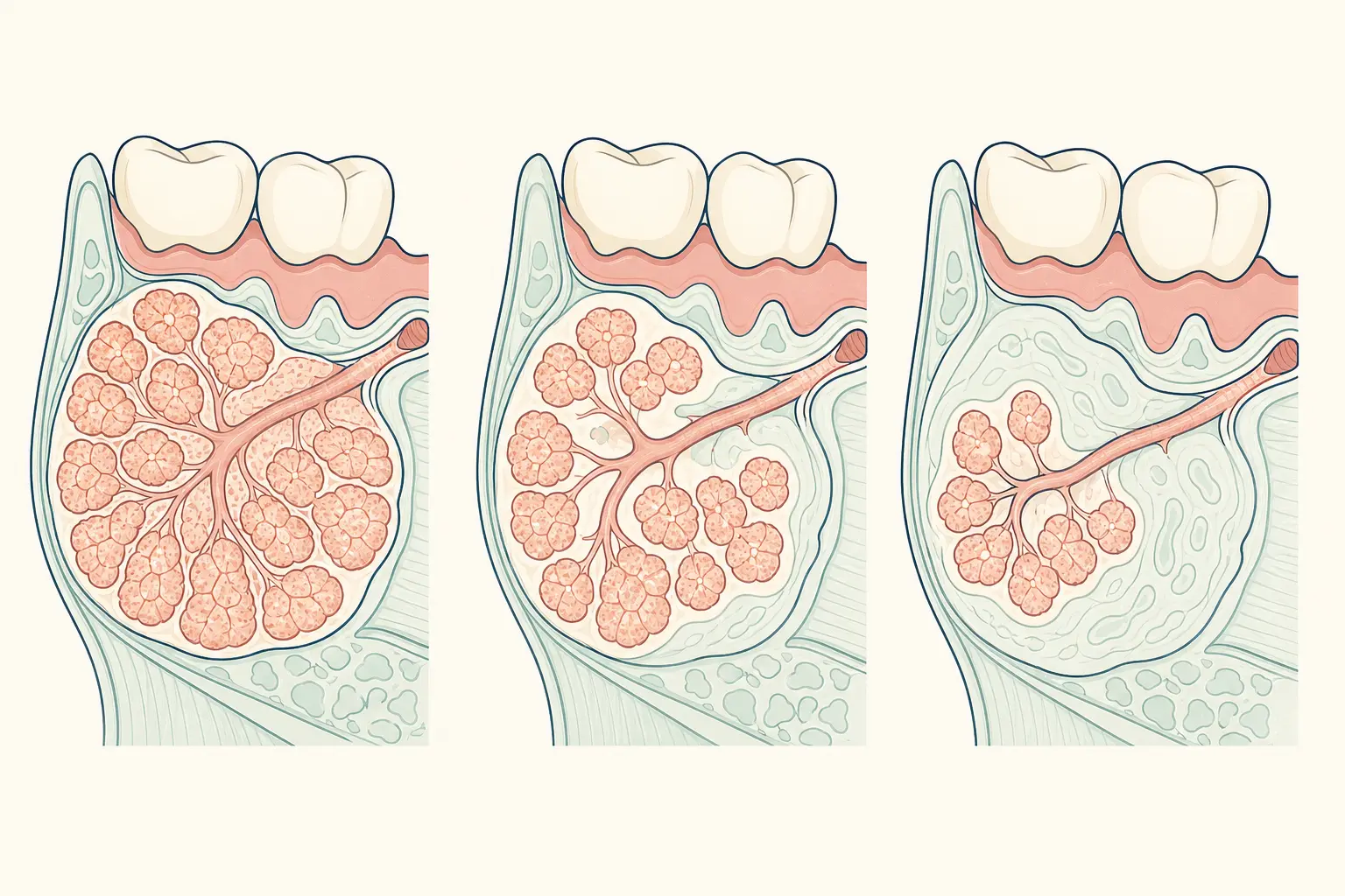 Salivary Gland Atrophy dental educational illustration