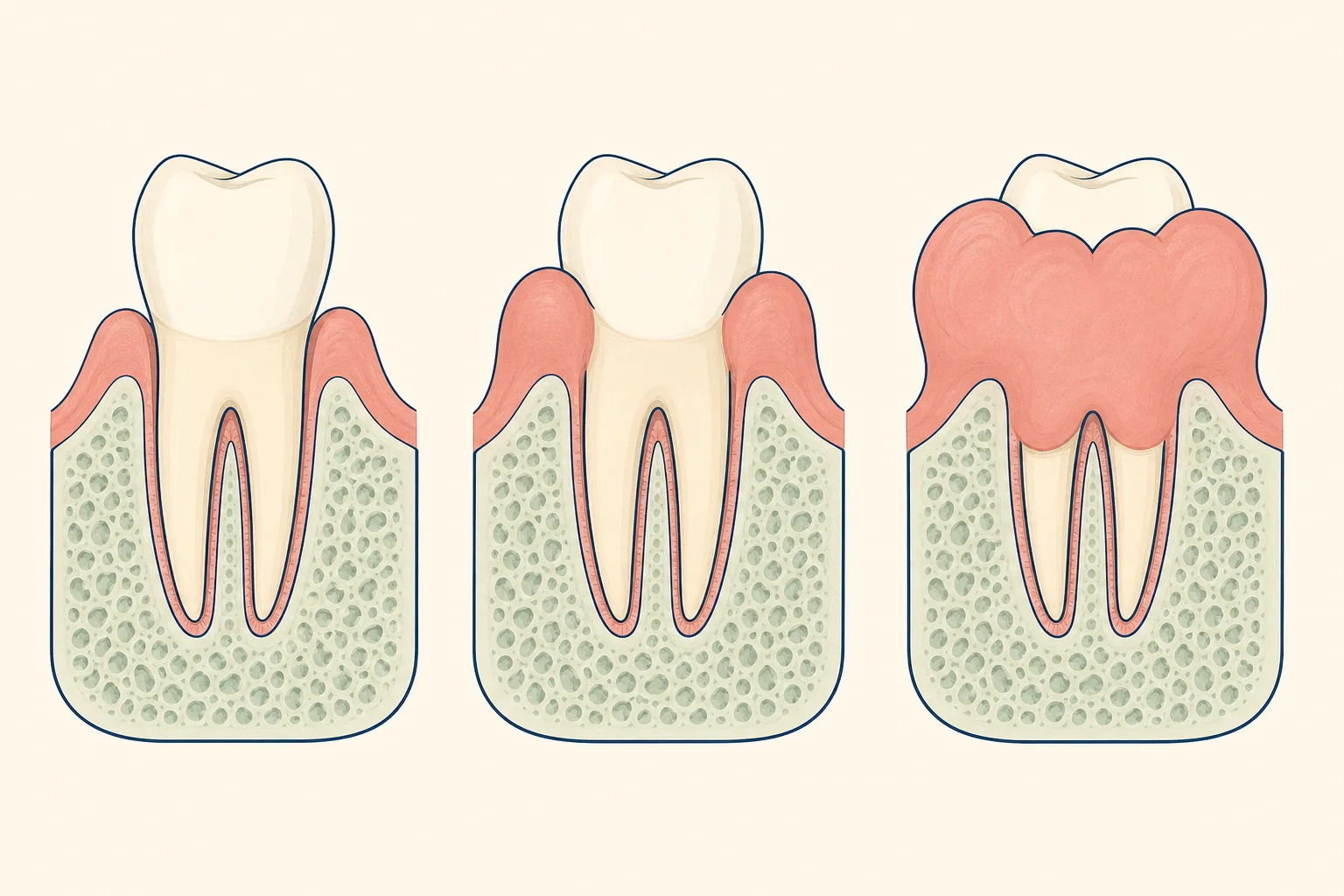 Gum Overgrowth (Gingival Hyperplasia) dental educational illustration