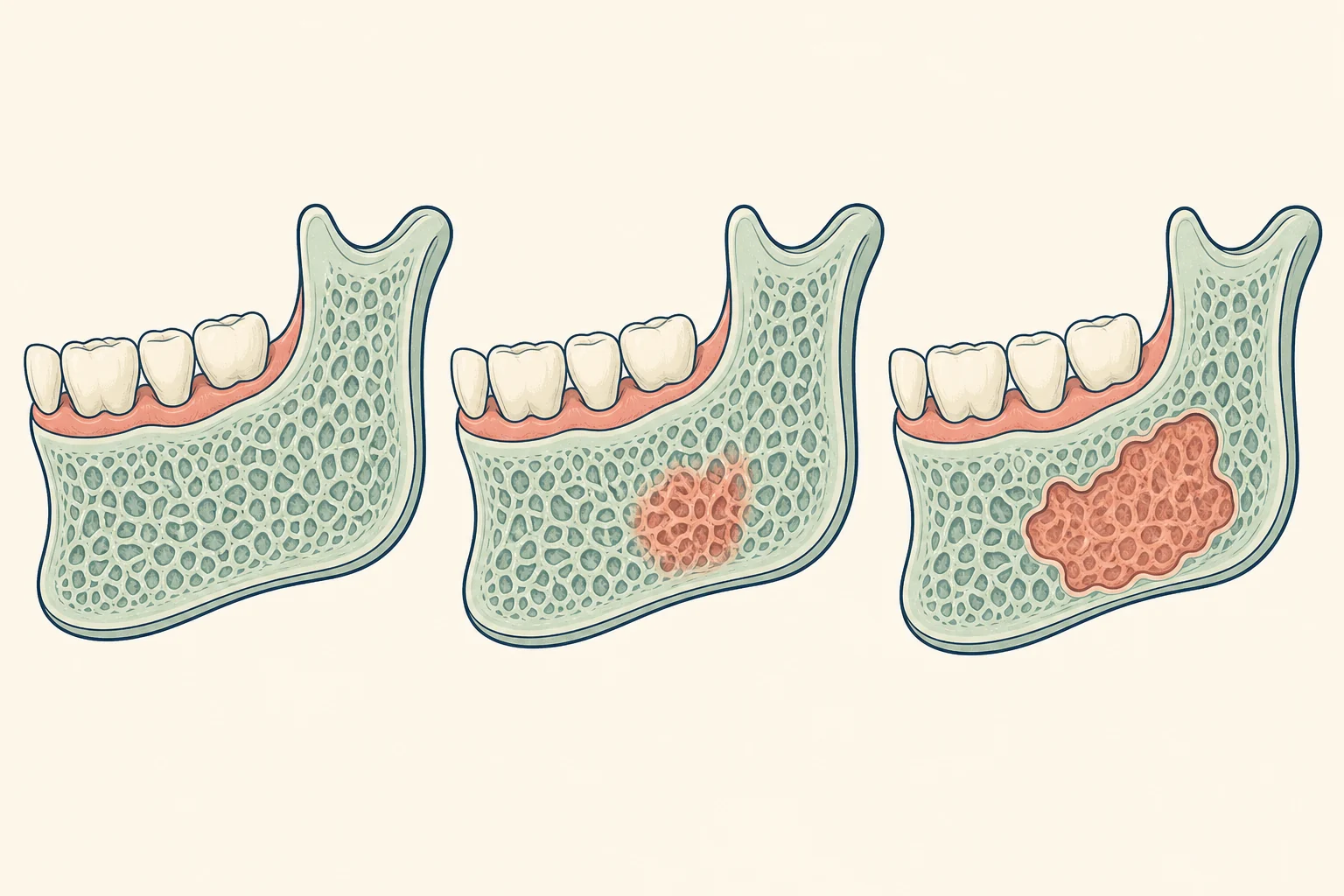 Jaw Bone Infection (Osteomyelitis) dental educational illustration