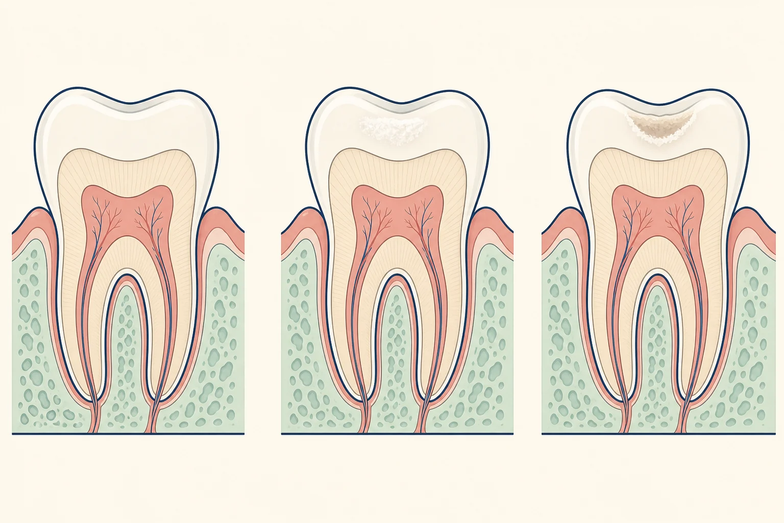 Enamel Caries dental educational illustration
