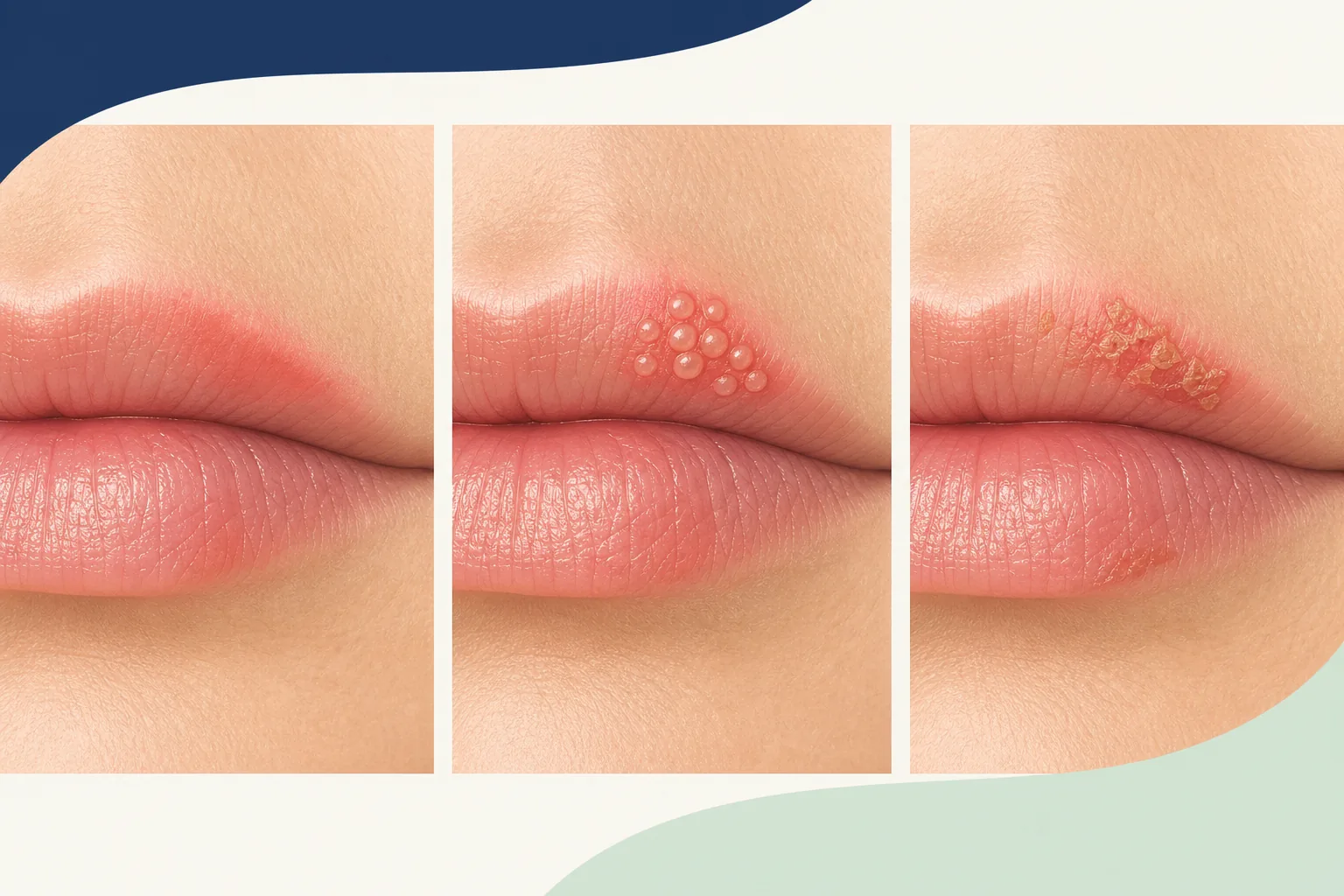 Cold Sores (Oral Herpes) dental educational illustration