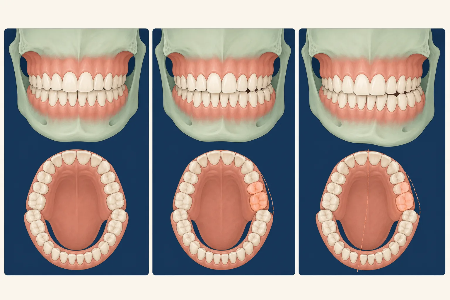 Crossbite dental educational illustration