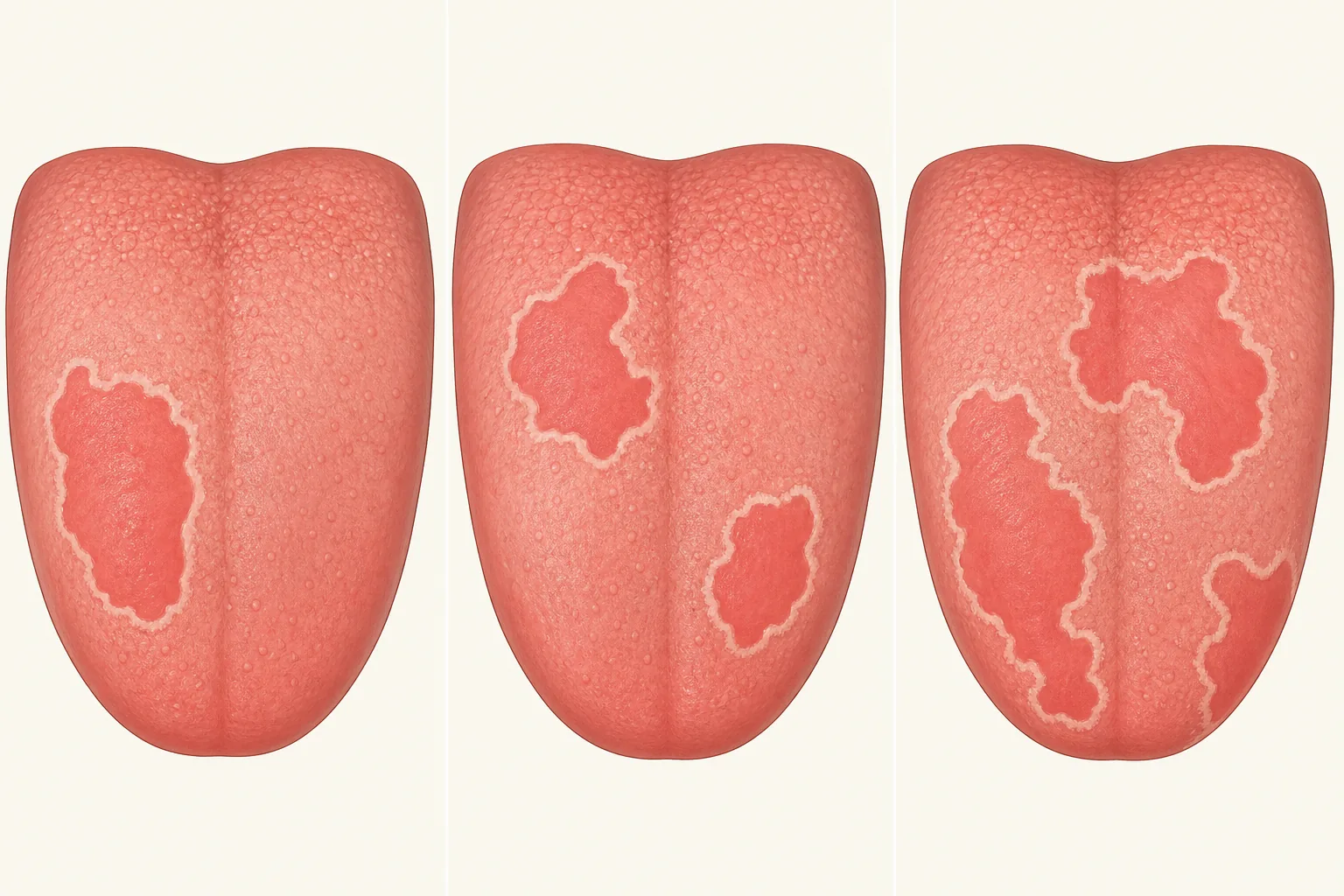 Geographic Tongue dental educational illustration