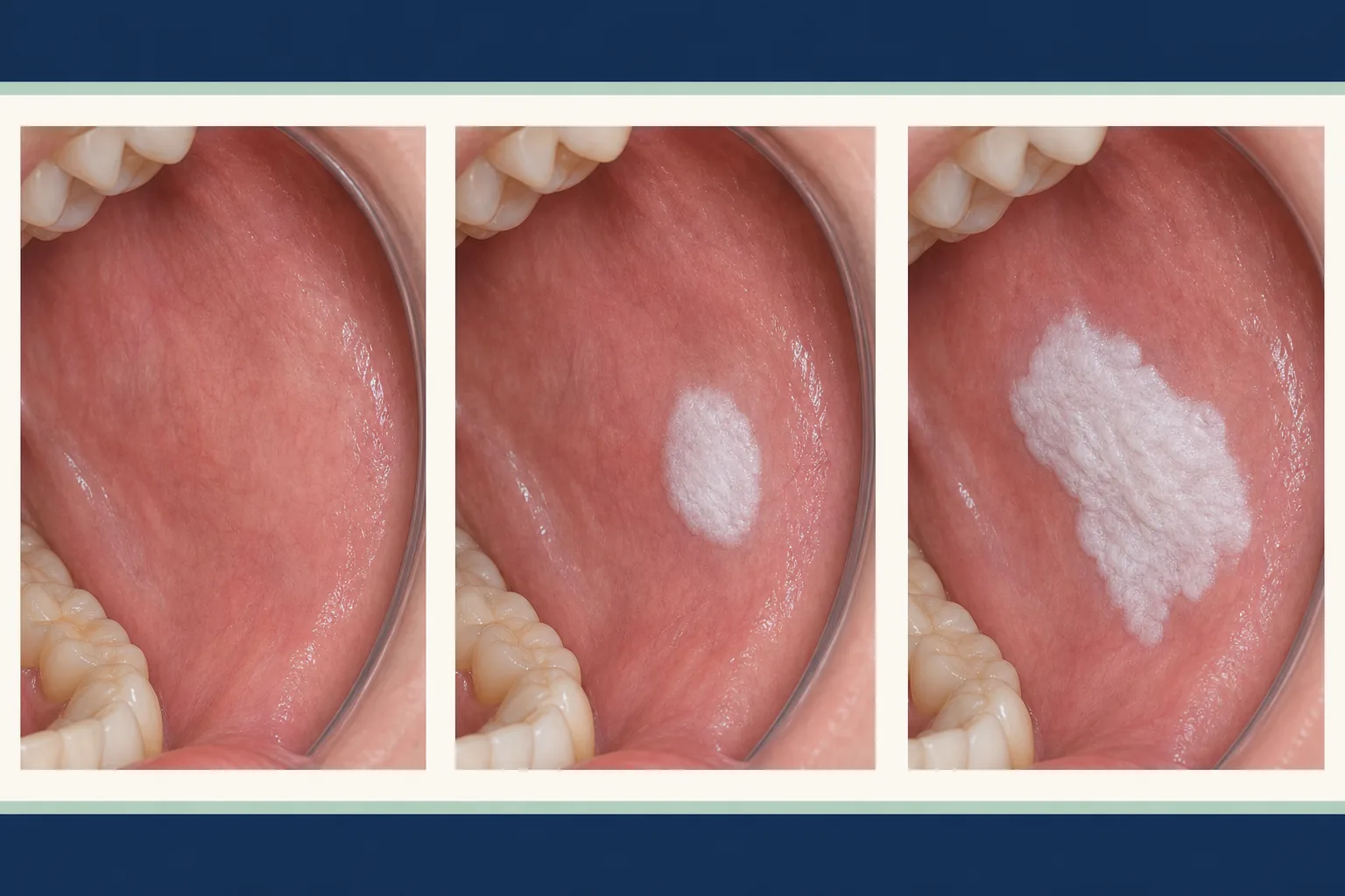 Leukoplakia dental educational illustration