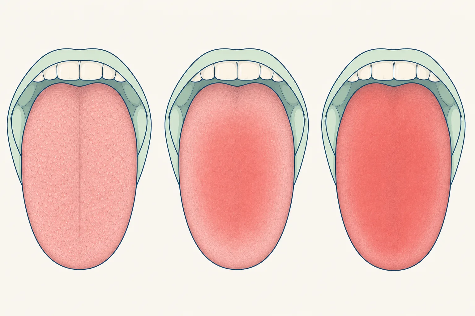 Glossitis dental educational illustration