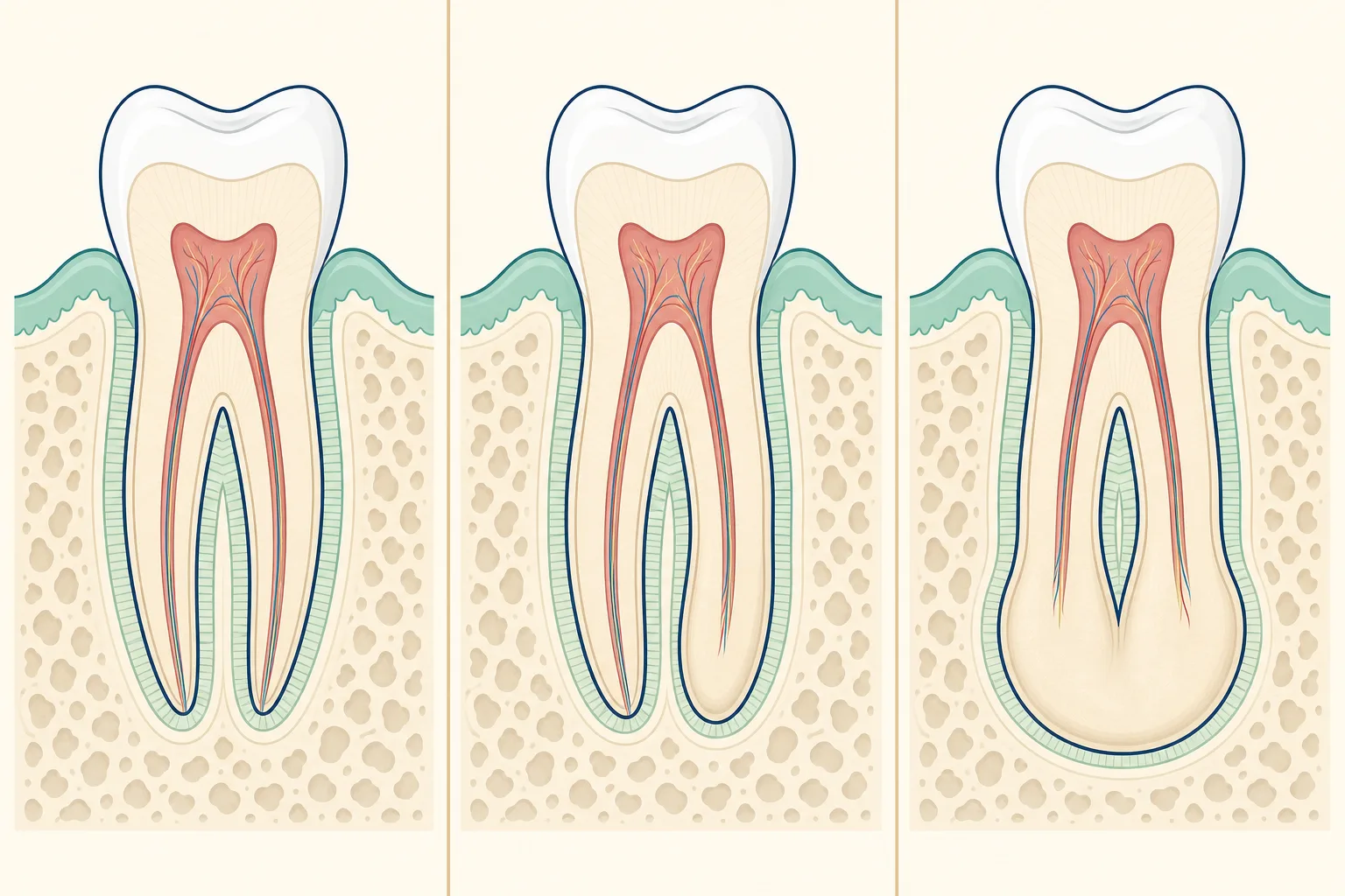 Hypercementosis dental educational illustration