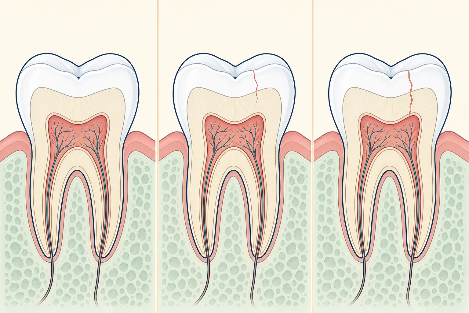 Cracked Tooth Syndrome dental educational illustration
