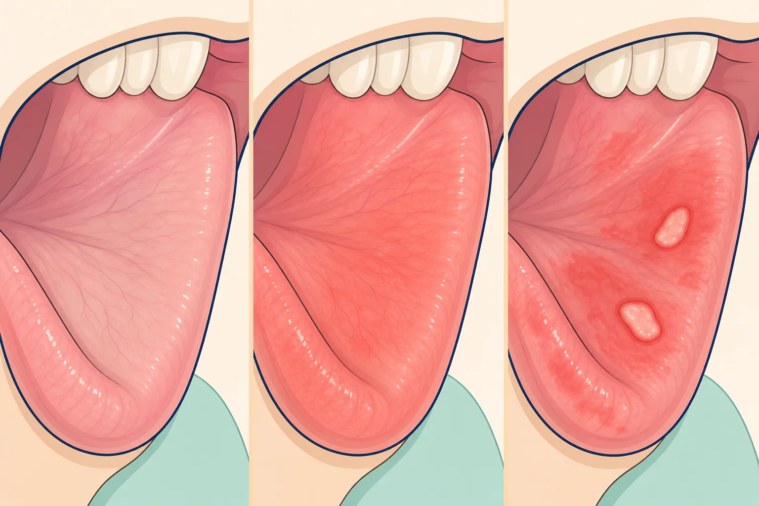 Oral Mucositis dental educational illustration