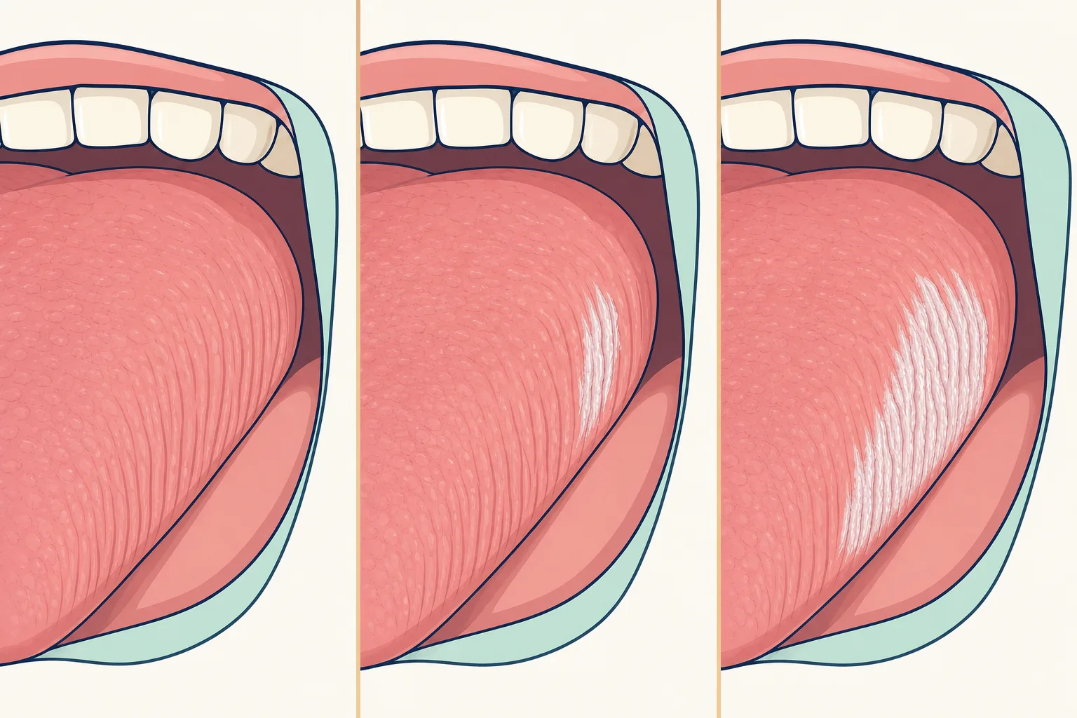 Hairy Leukoplakia dental educational illustration