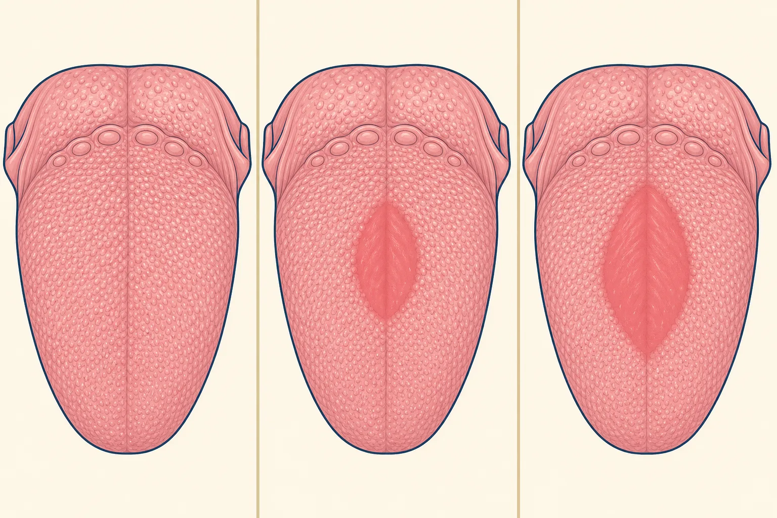 Median Rhomboid Glossitis dental educational illustration