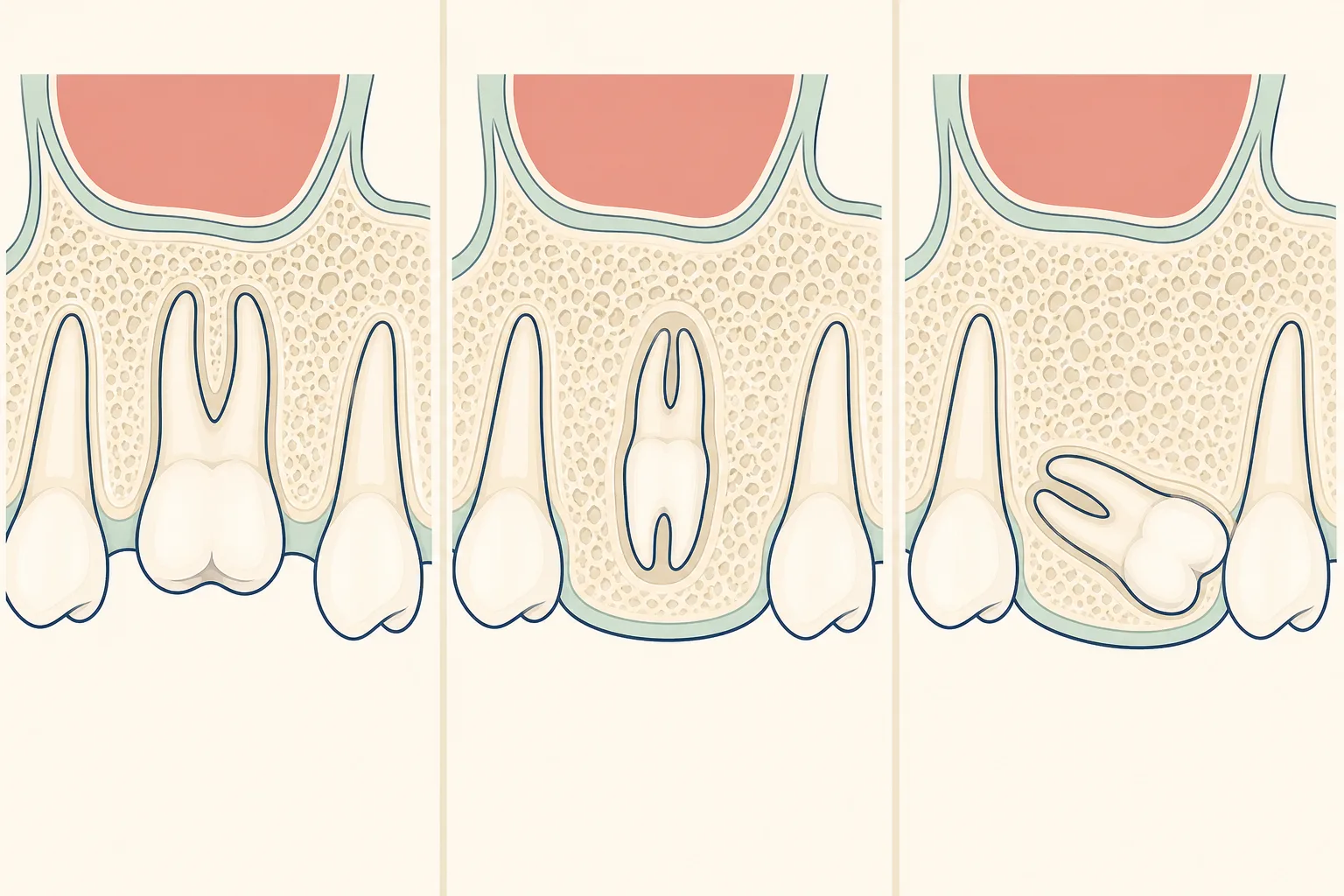 Embedded Tooth dental educational illustration