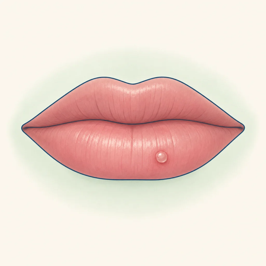 Blister on the Lip dental educational illustration