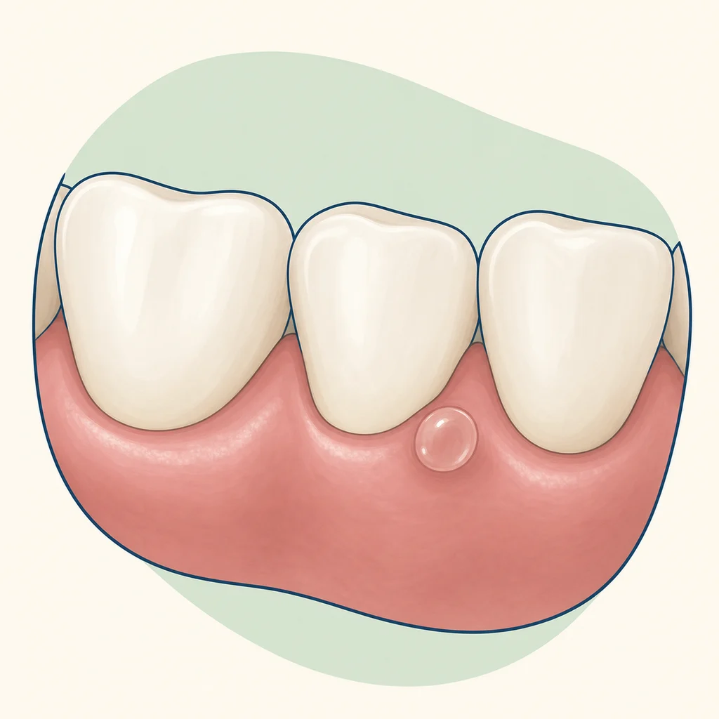Blister on the Gum dental educational illustration
