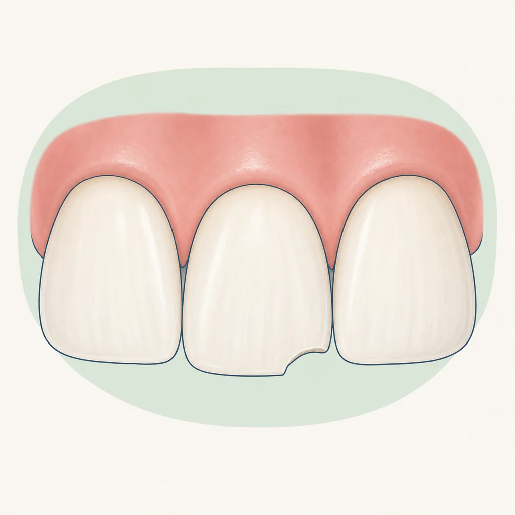 Chipped Front Tooth dental educational illustration