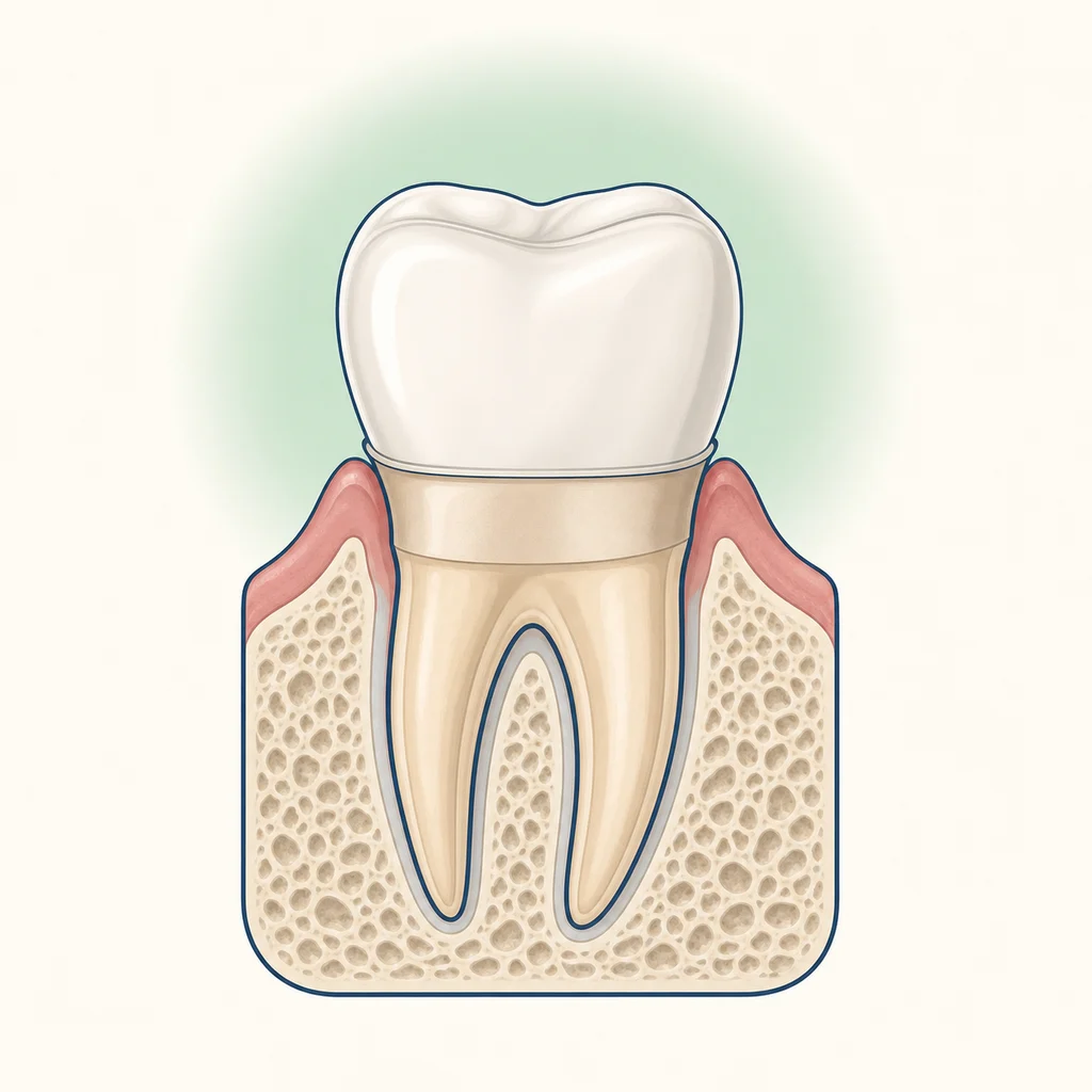 Tooth Pain After a Crown dental educational illustration