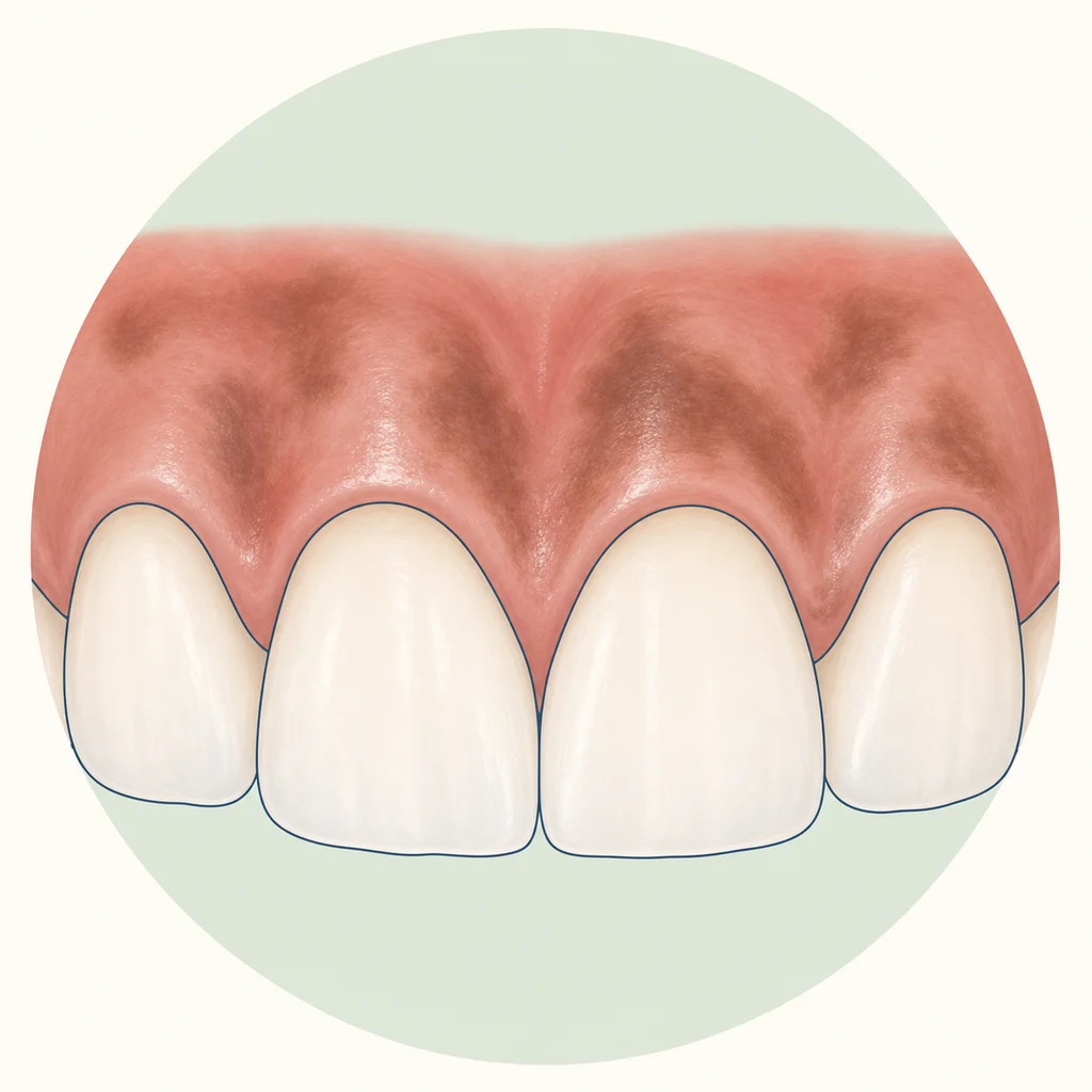 Dark or Black Gums dental educational illustration
