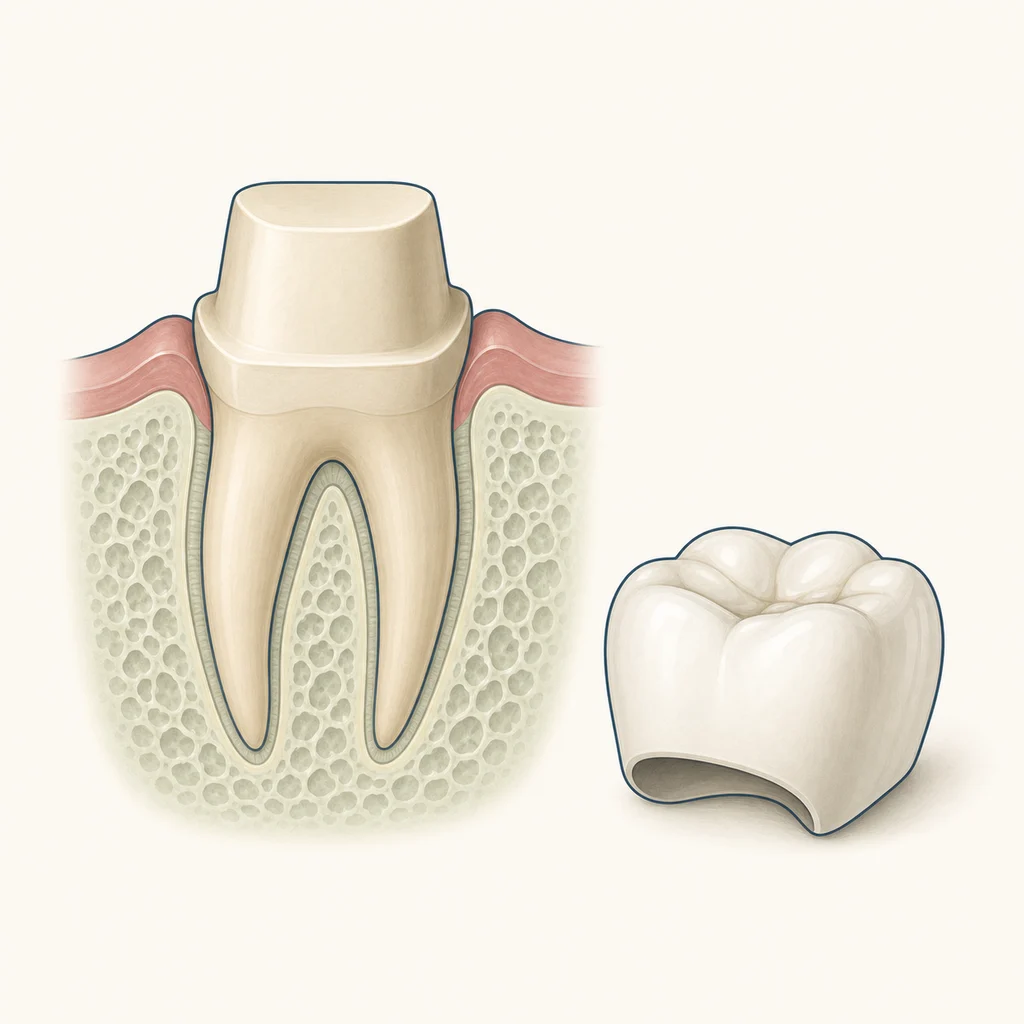 Dental Crown Fell Off dental educational illustration