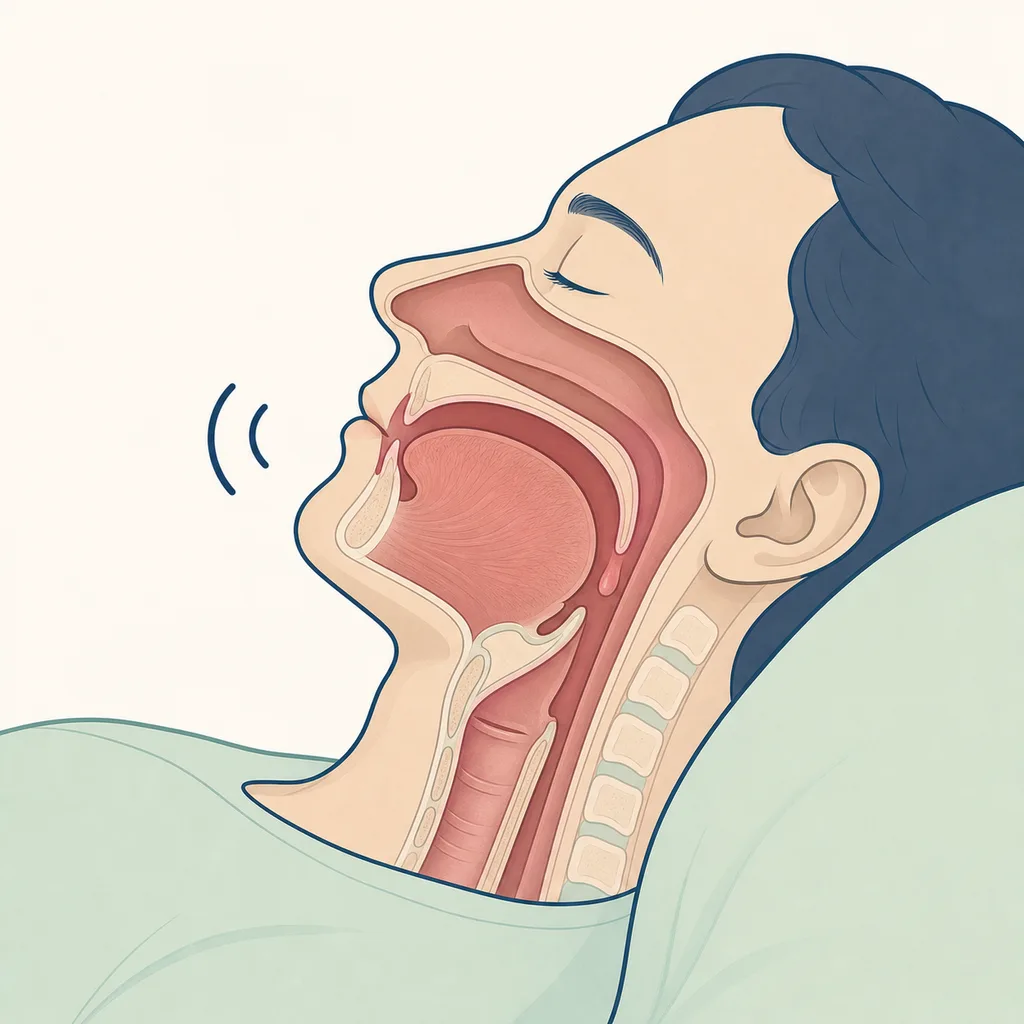 Snoring dental educational illustration