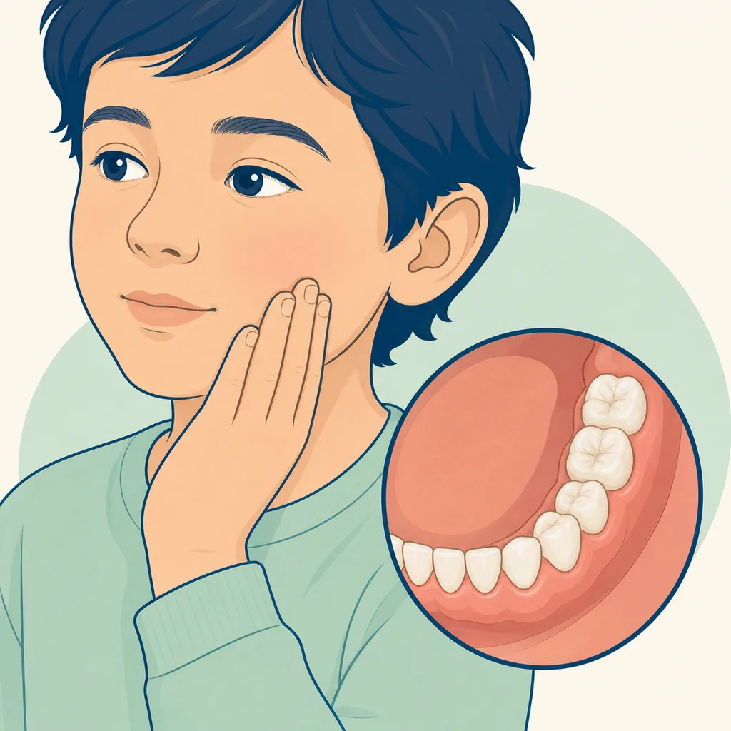 Toothache in Children dental educational illustration