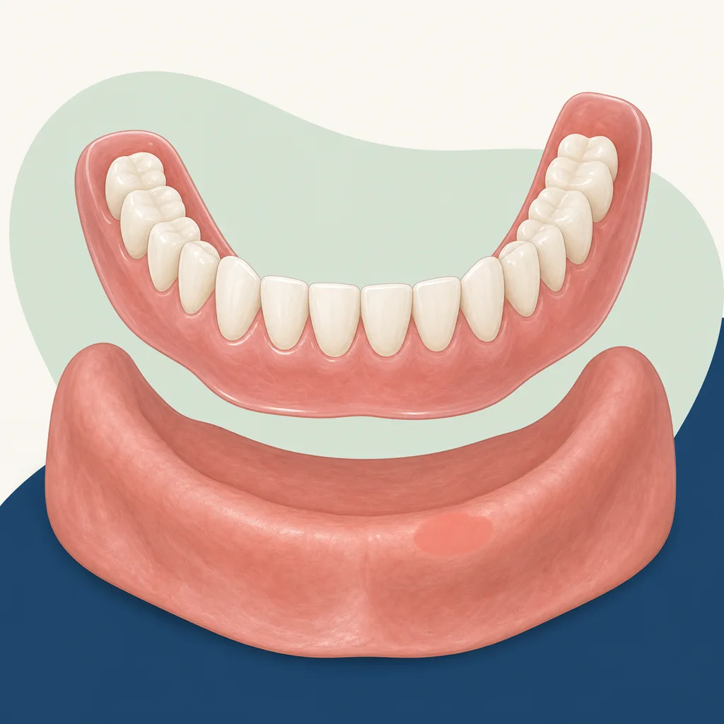 Sore Spots Under Dentures dental educational illustration