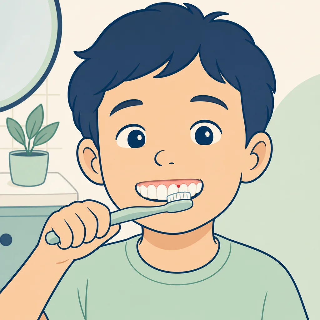 Child's Gums Bleeding When Brushing dental educational illustration