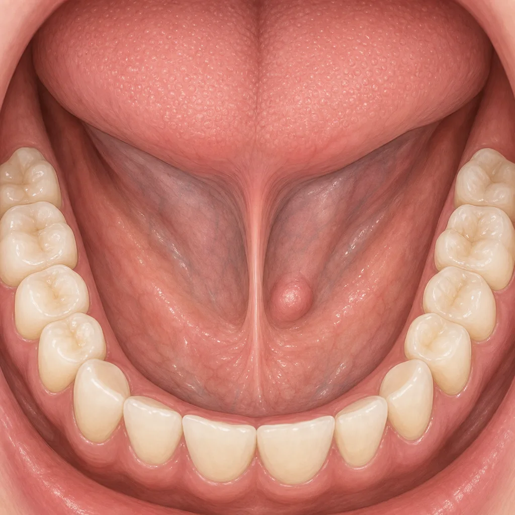 Swelling Under the Tongue dental educational illustration