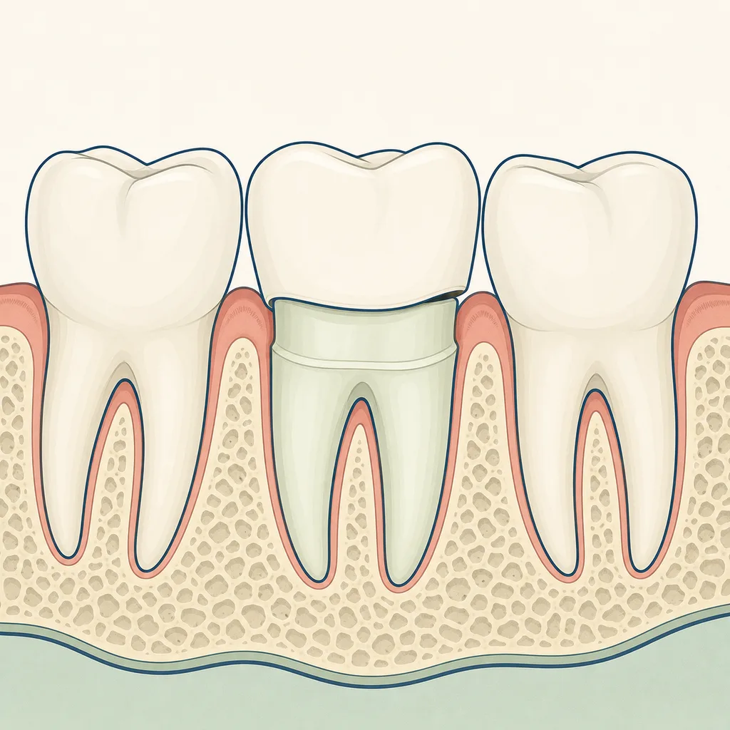 Loose Dental Crown dental educational illustration