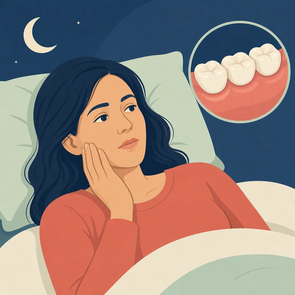Toothache at Night dental educational illustration