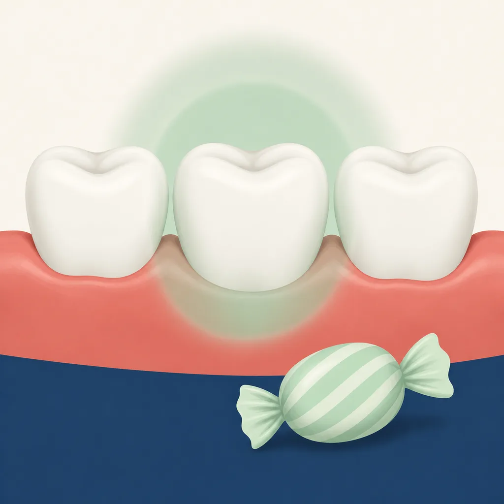 Tooth Pain With Sweets dental educational illustration