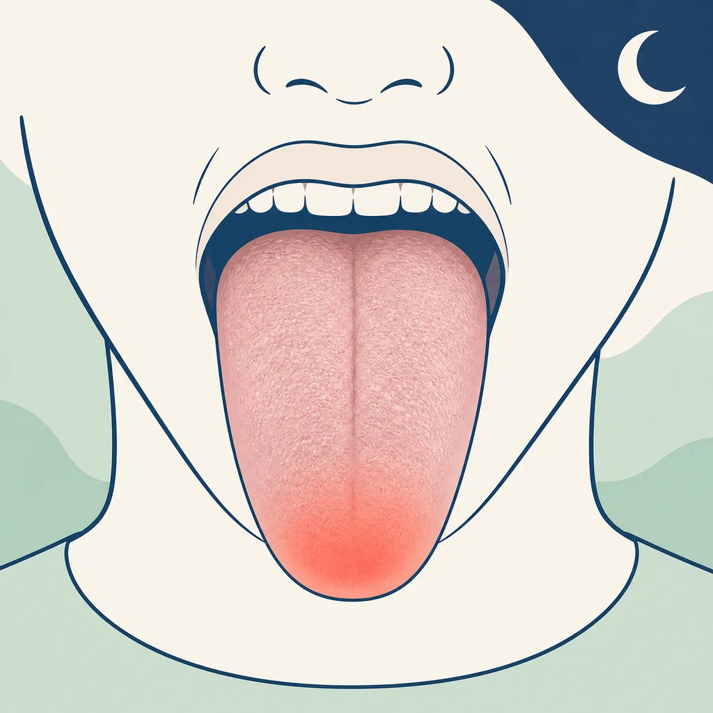 Burning Tongue at Night dental educational illustration