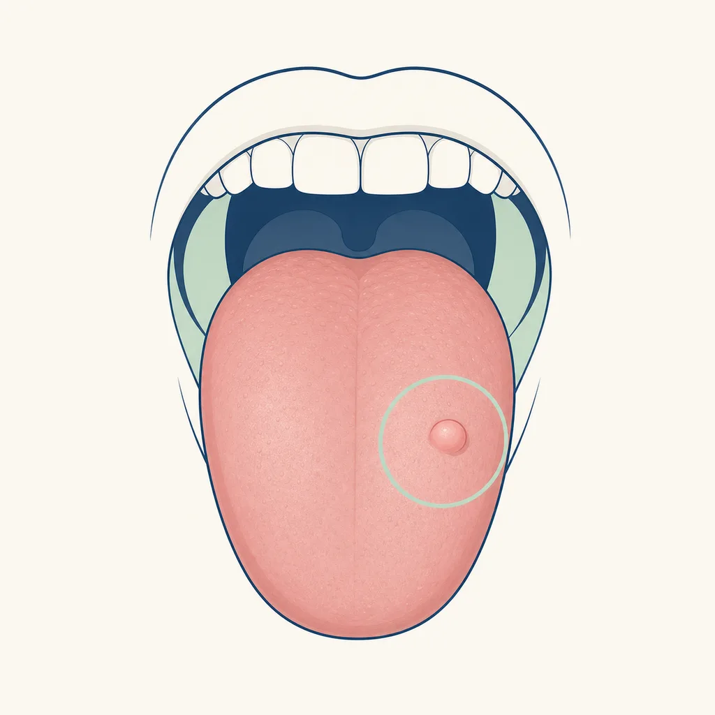 Lump on the Tongue dental educational illustration