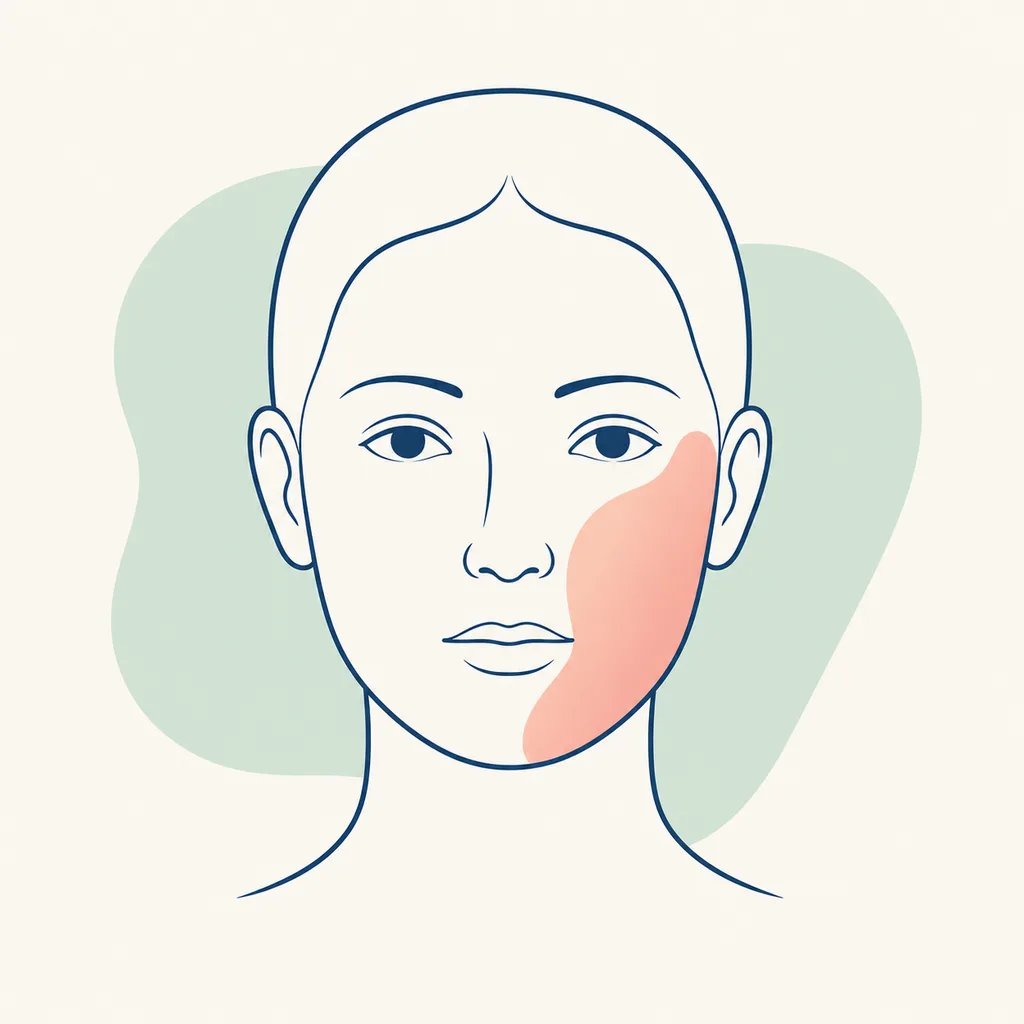 One-Sided Facial Pain dental educational illustration