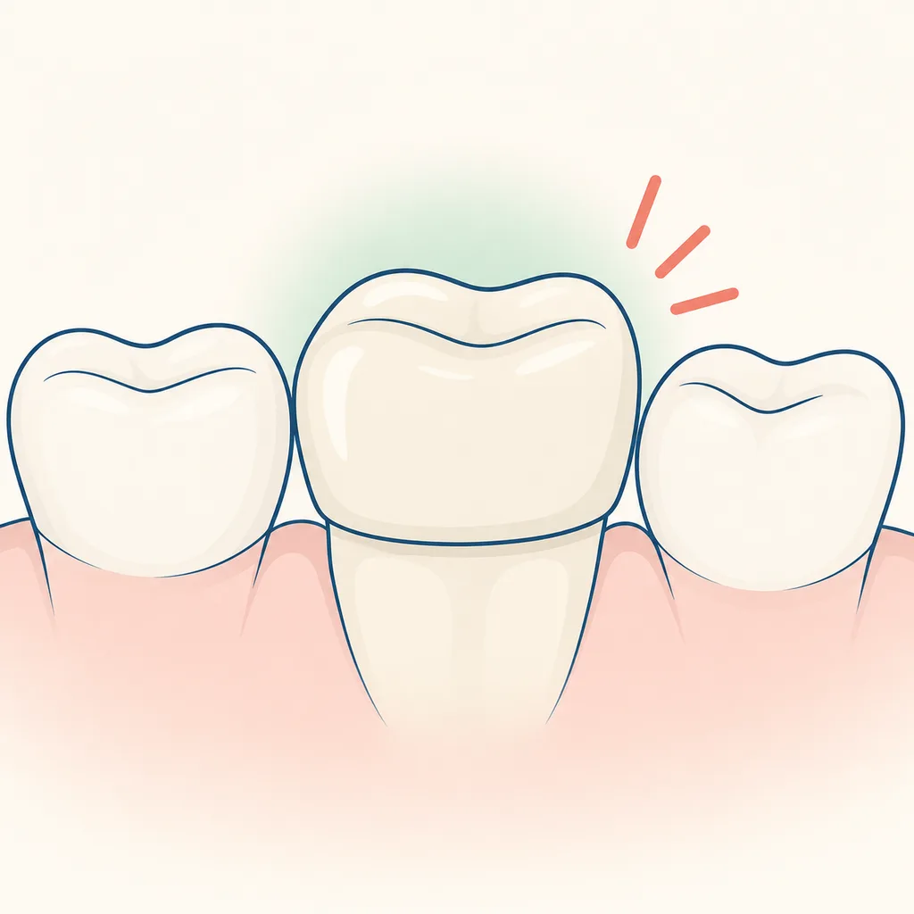 Tooth Pain Under a Crown dental educational illustration