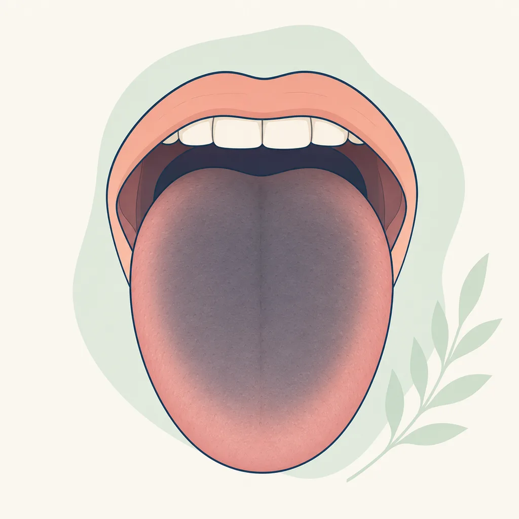 Black or Discolored Tongue dental educational illustration