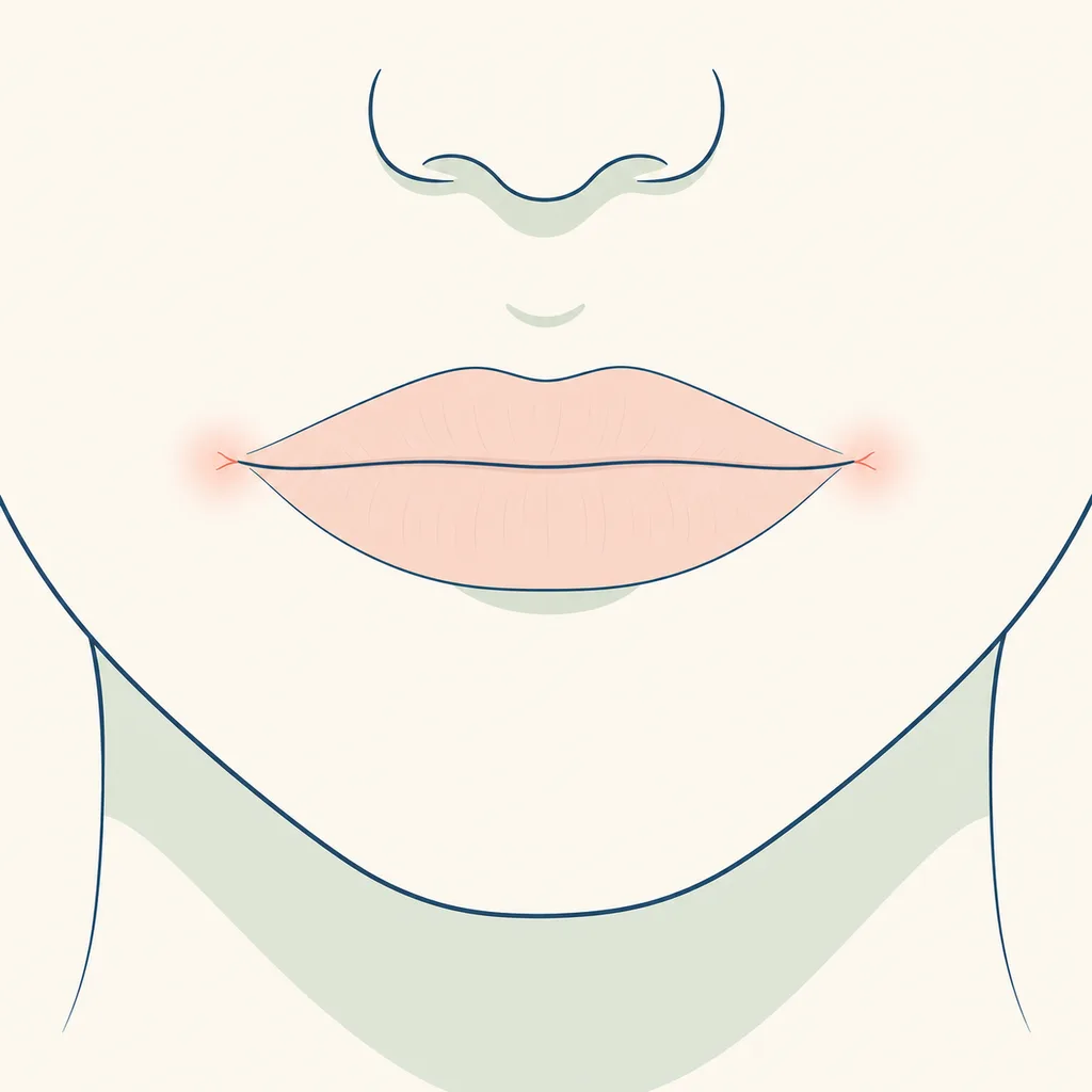 Cracked Corners of the Mouth dental educational illustration