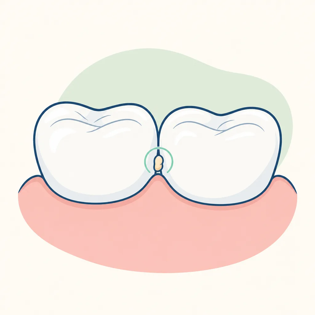 Food Stuck Between Teeth dental educational illustration