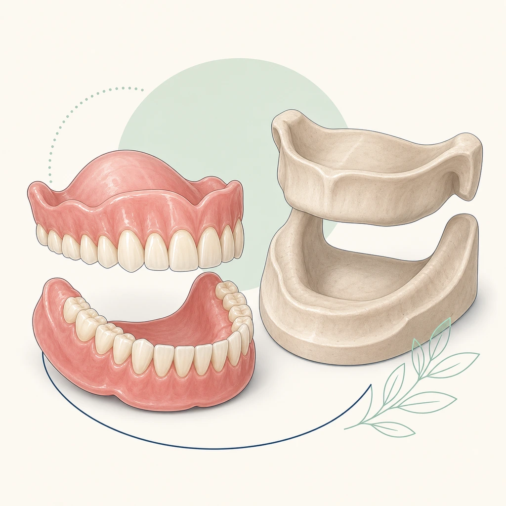 Dentures (Full) dental educational illustration