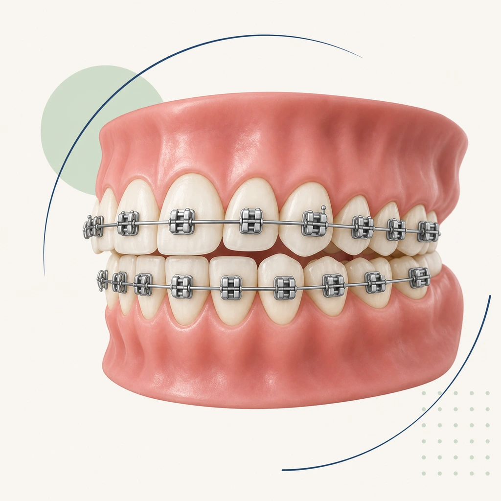 Braces (Metal) dental educational illustration