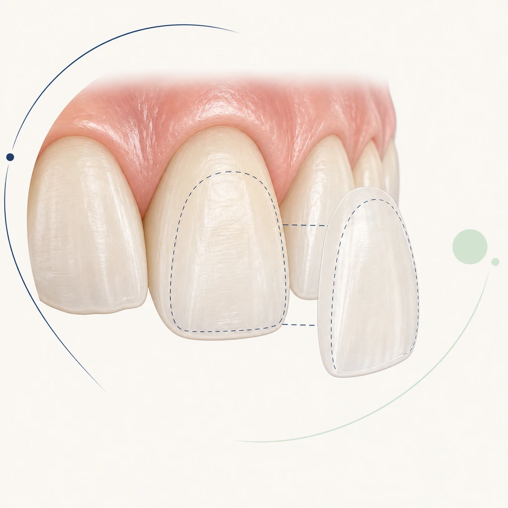 Veneers dental educational illustration