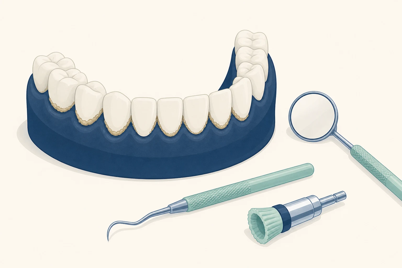 Teeth Cleaning (Scale & Polish) dental educational illustration