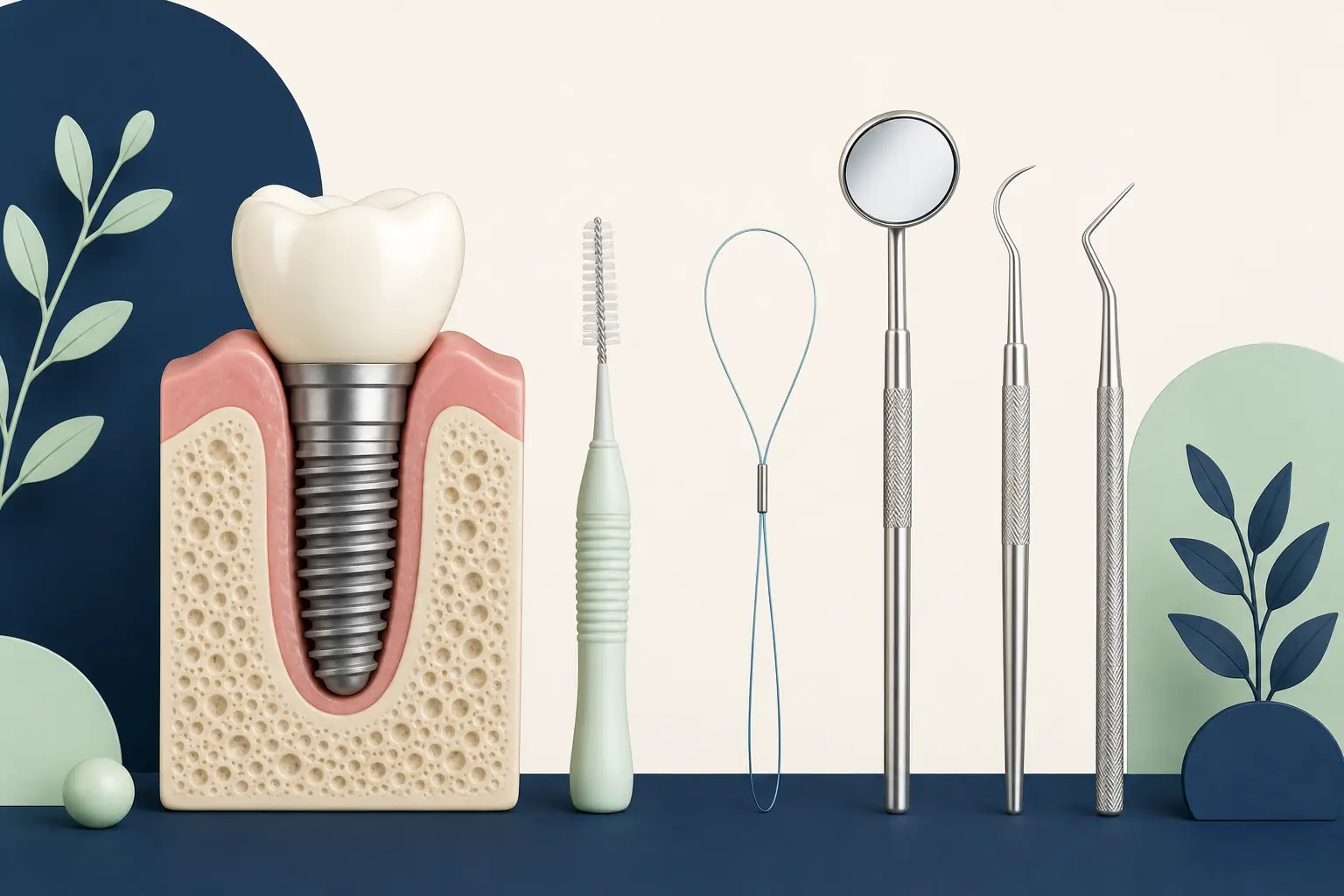 Dental Implant Maintenance dental educational illustration